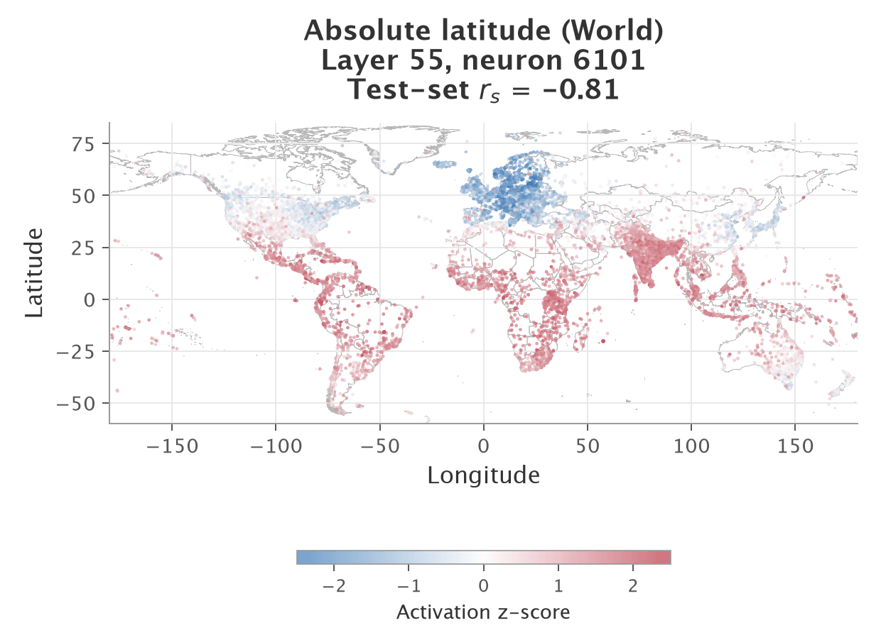 Activation map for the world absolute-latitude neuron