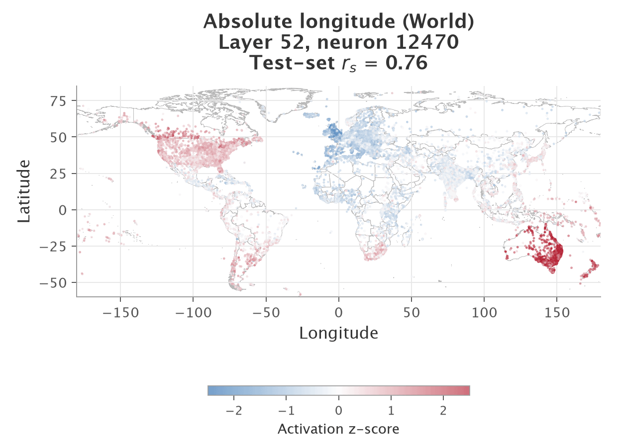 Activation map for the world absolute-longitude neuron
